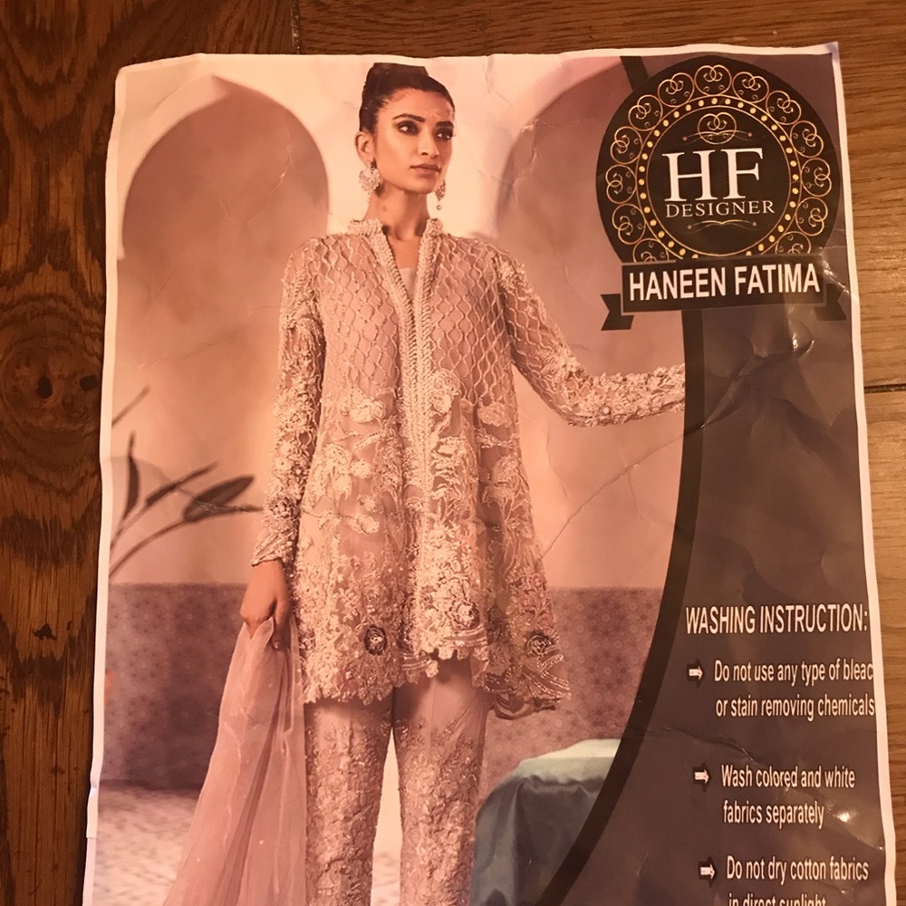 Pakistani Indian embroidered Party Wear  Dress with Dupatta and silk trouser